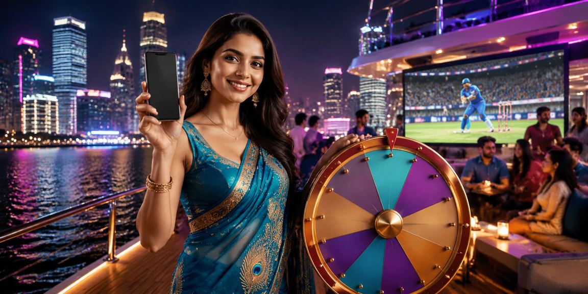 Indian woman enjoying cricket betting and gaming promotions